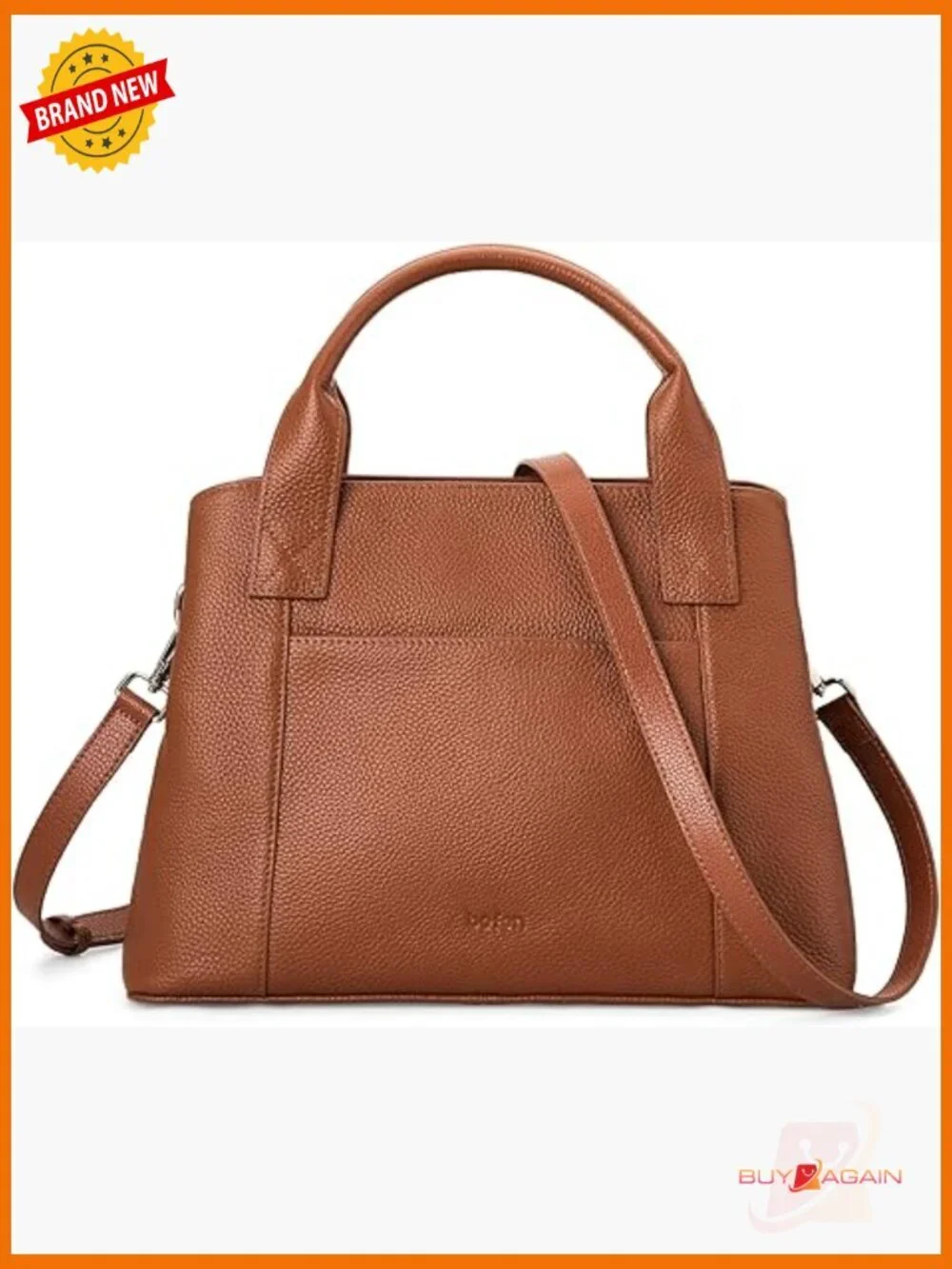 Genuine Leather Satchel Crossbody Tote Bag Soft Zipper Purse